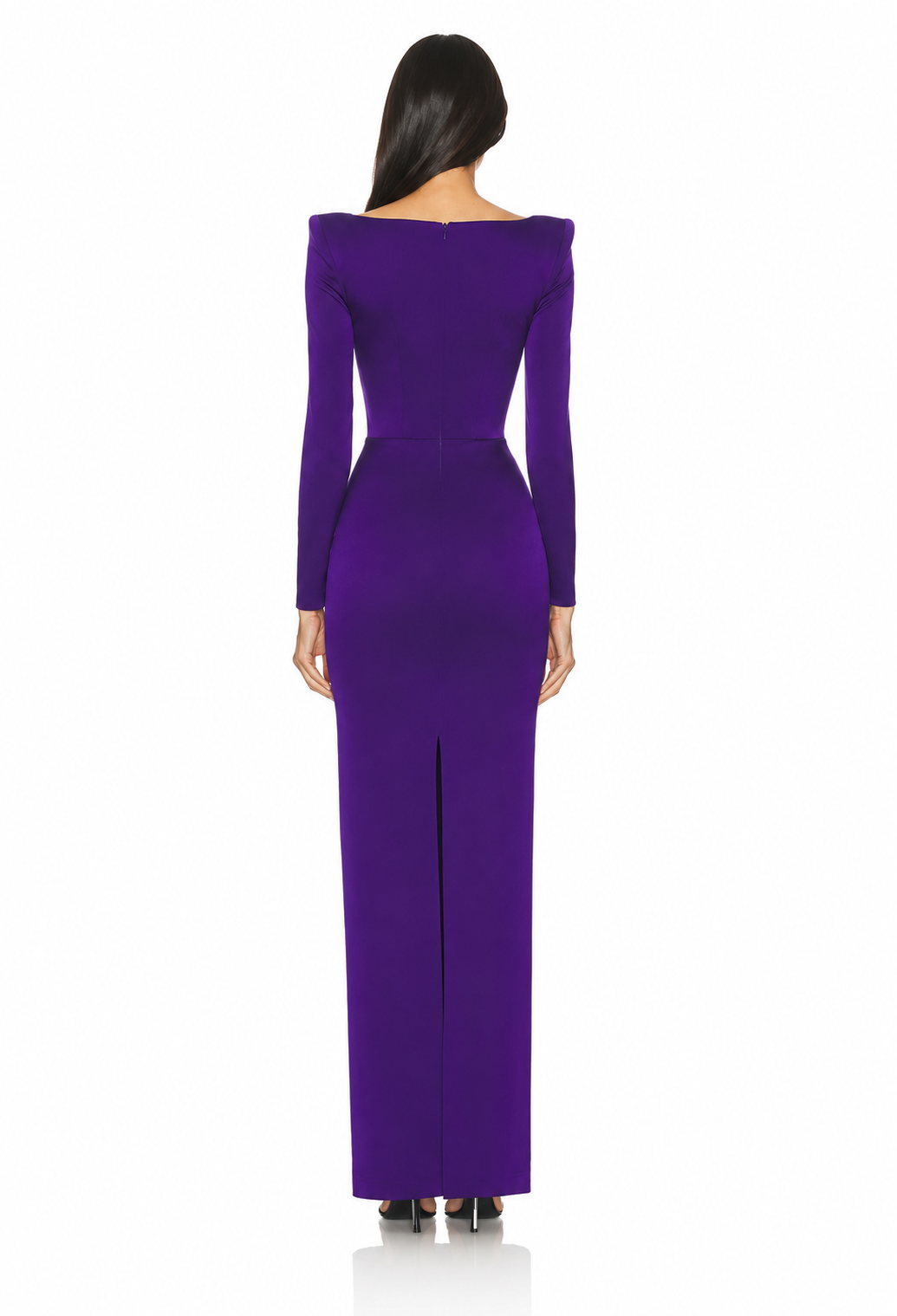 Square-Neck Column Gown – Amethyst