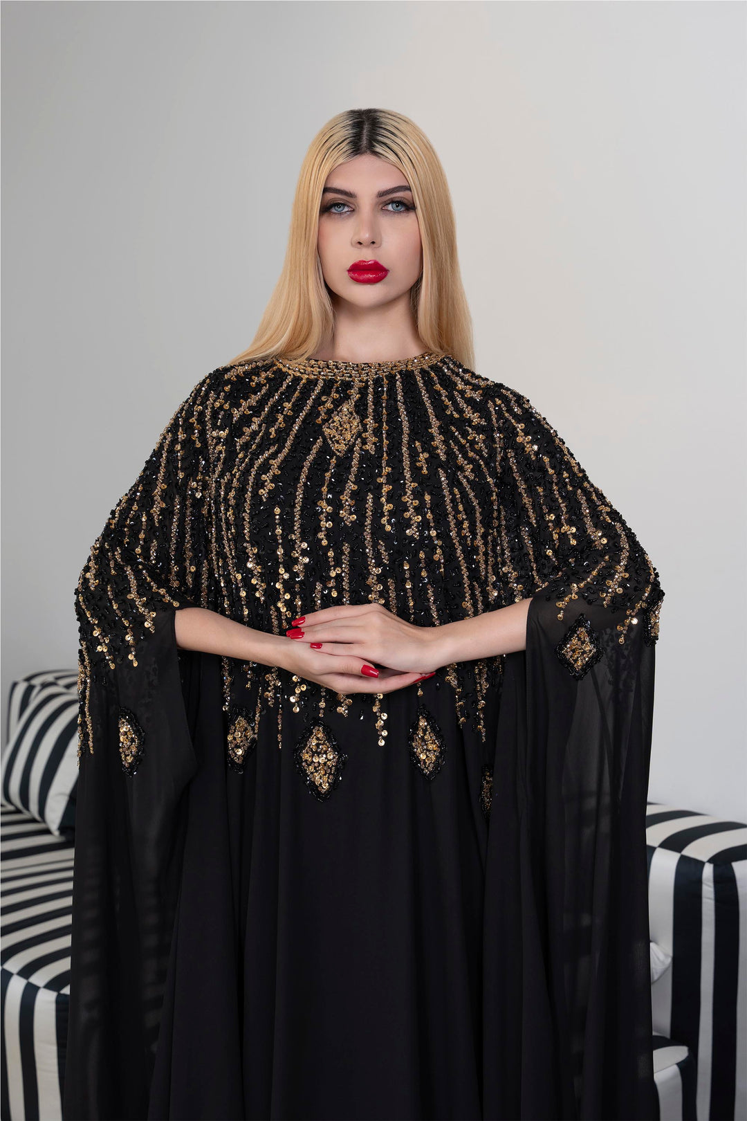 Fully beaded cape dress - PIA