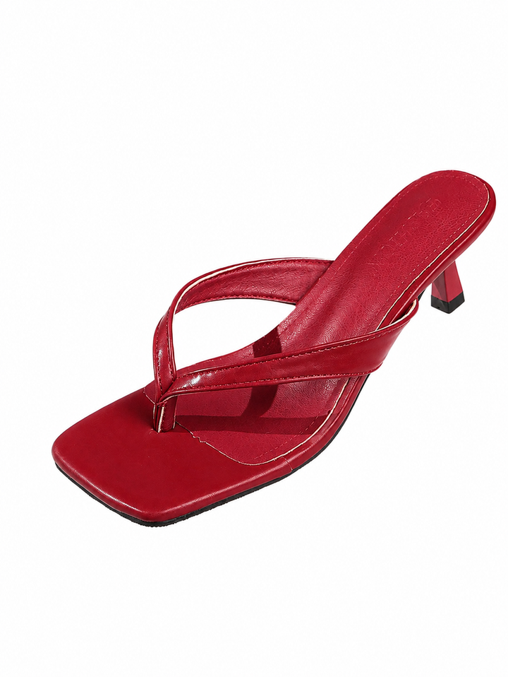 Square-Toe Kitten-Heel Mules – Mocha