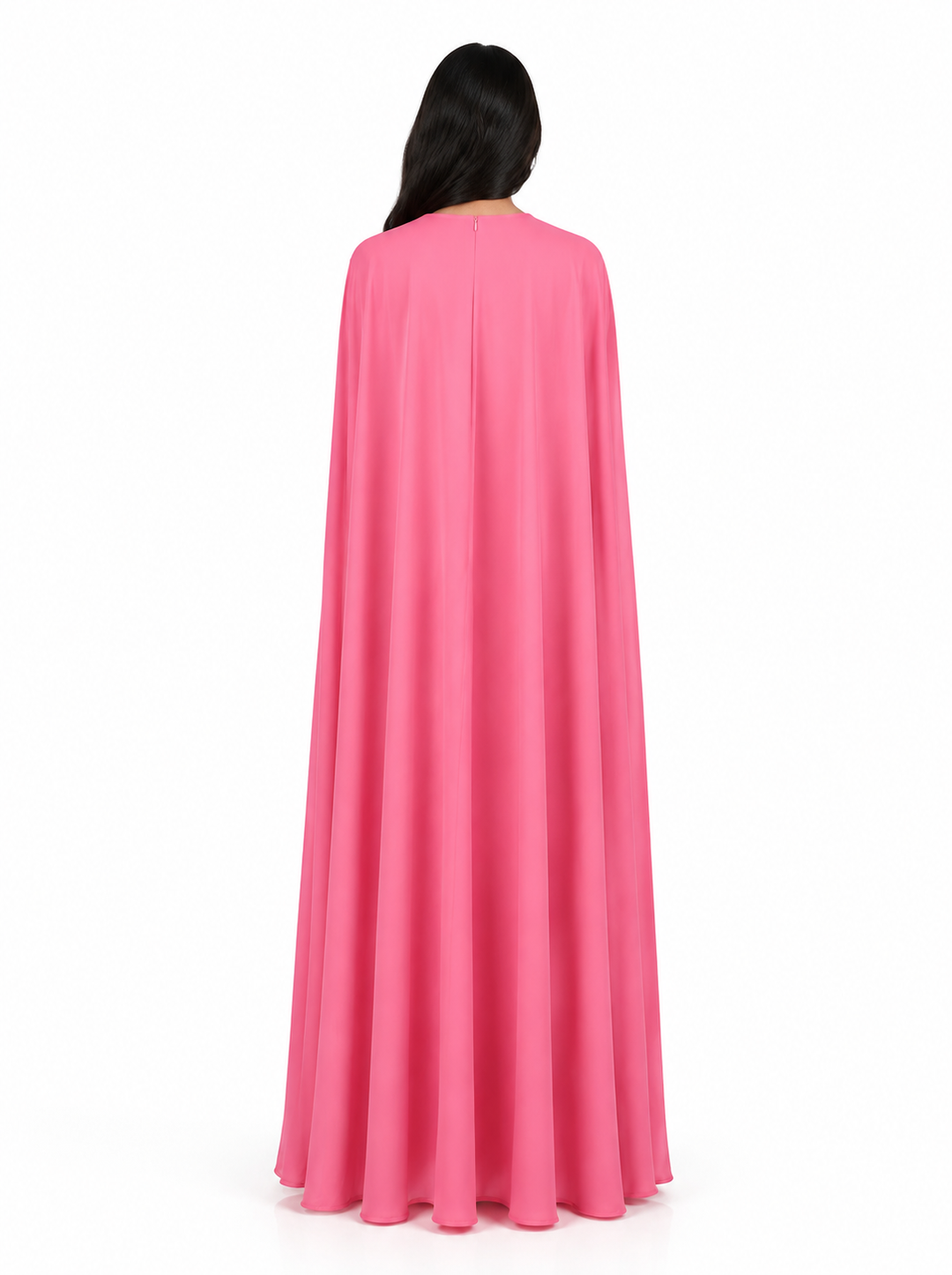 Pink Crystal-Embellished Cape Gown – Blossom