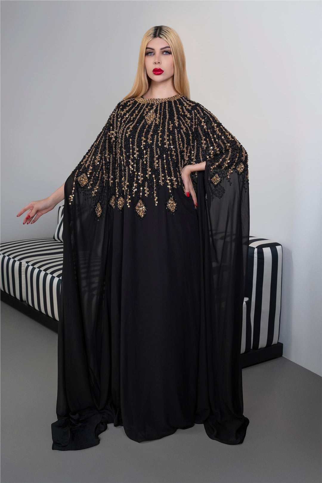 Fully beaded cape dress - PIA