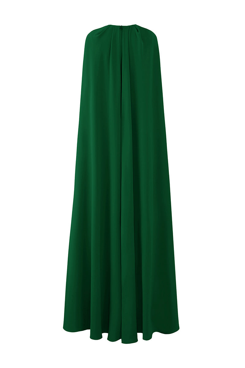 embellished cape gown with high neckline – MAJESTY