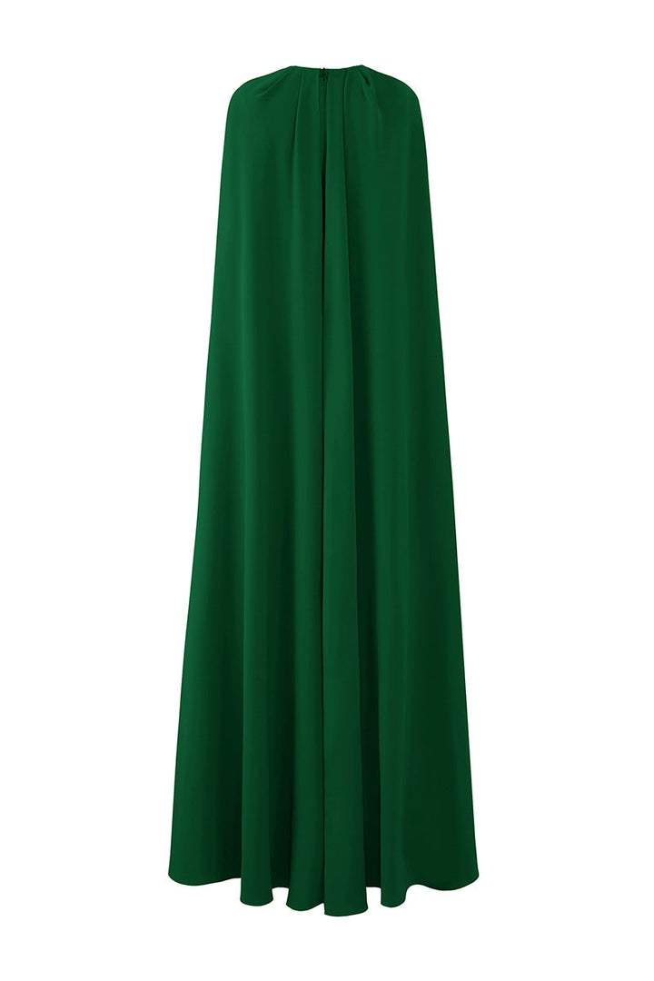 embellished cape gown with high neckline – MAJESTY