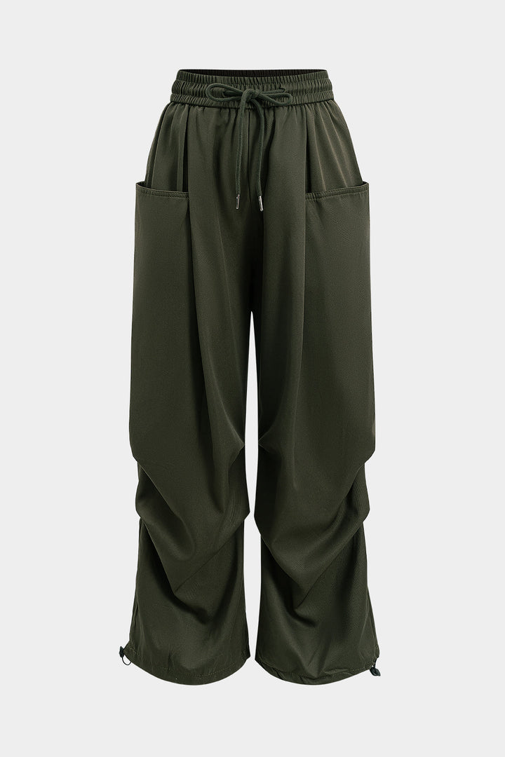 Drawstring Wide Leg Trousers