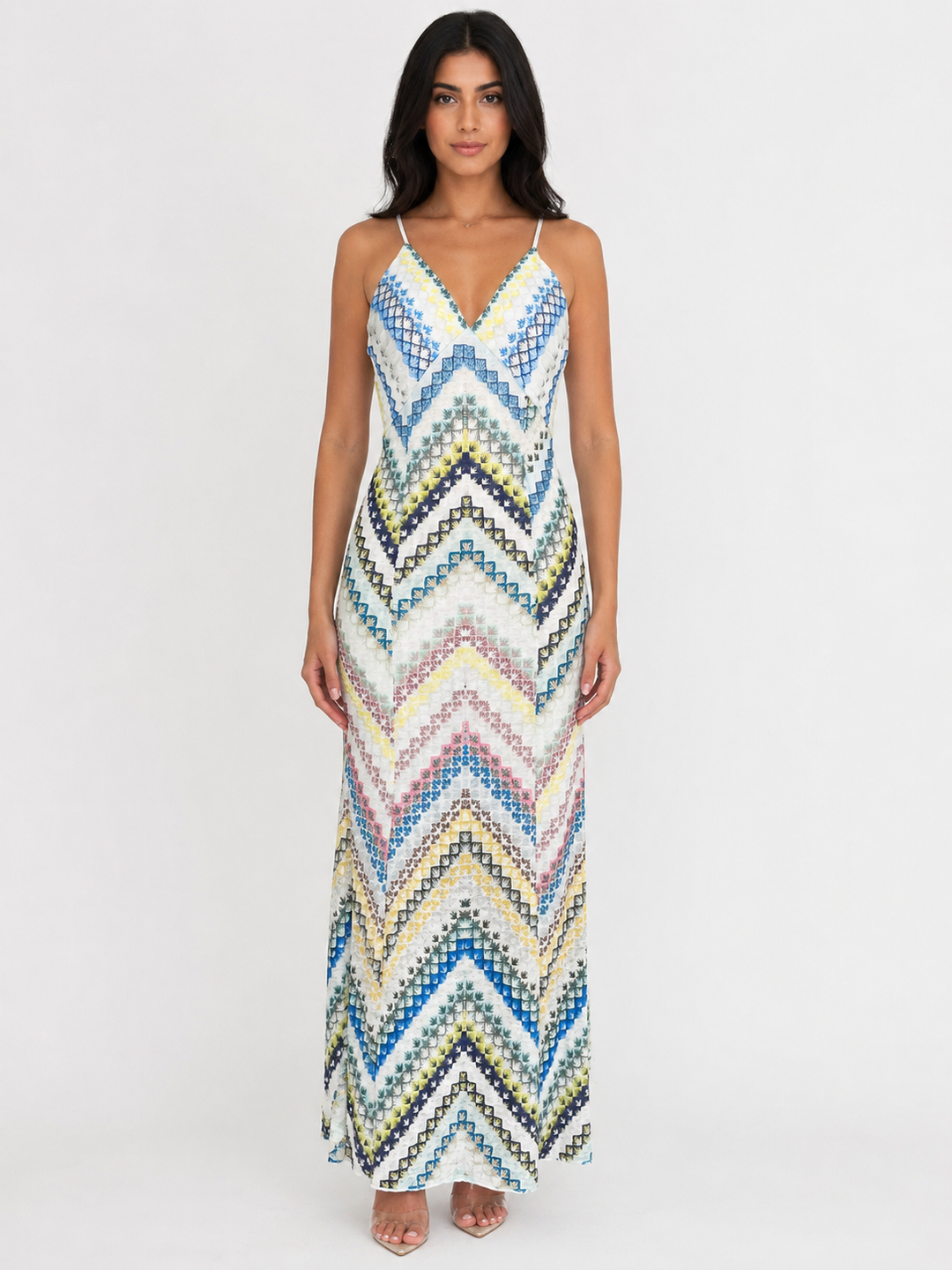 Chevron Print Maxi Dress - Breeze