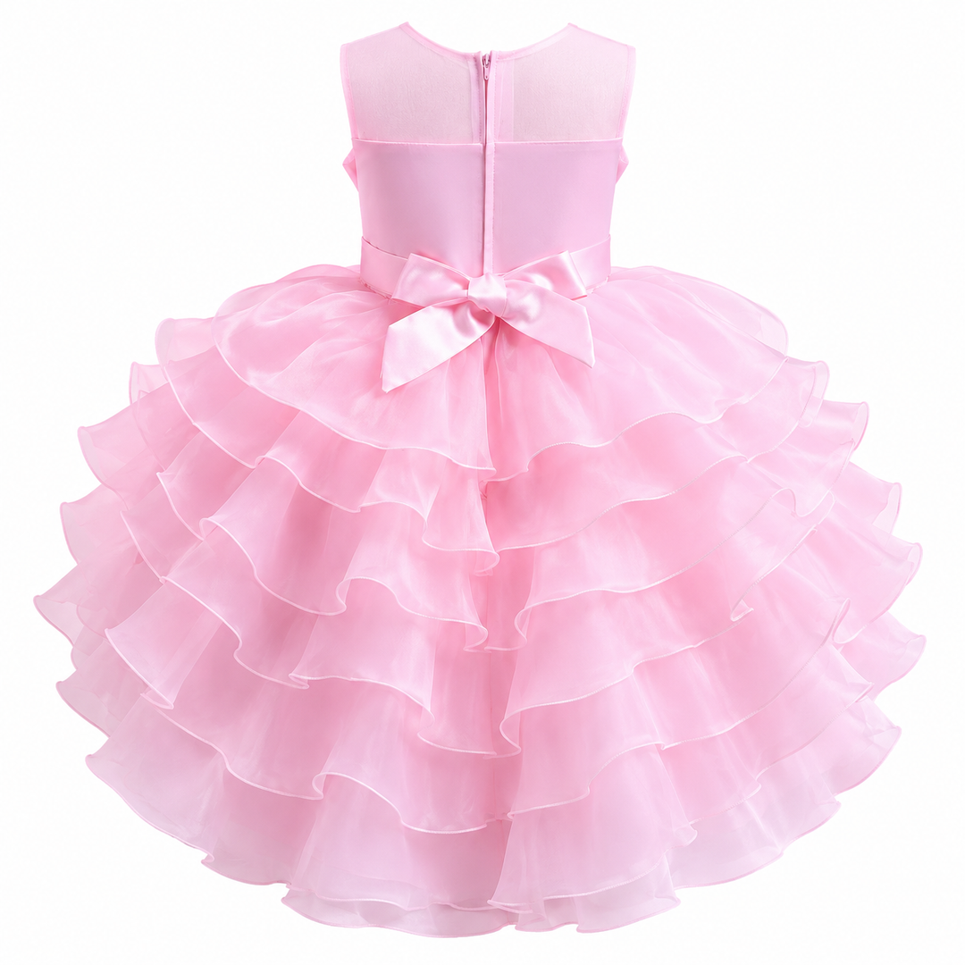 Royal Bloom Layered Princess Dress — Sapphire
