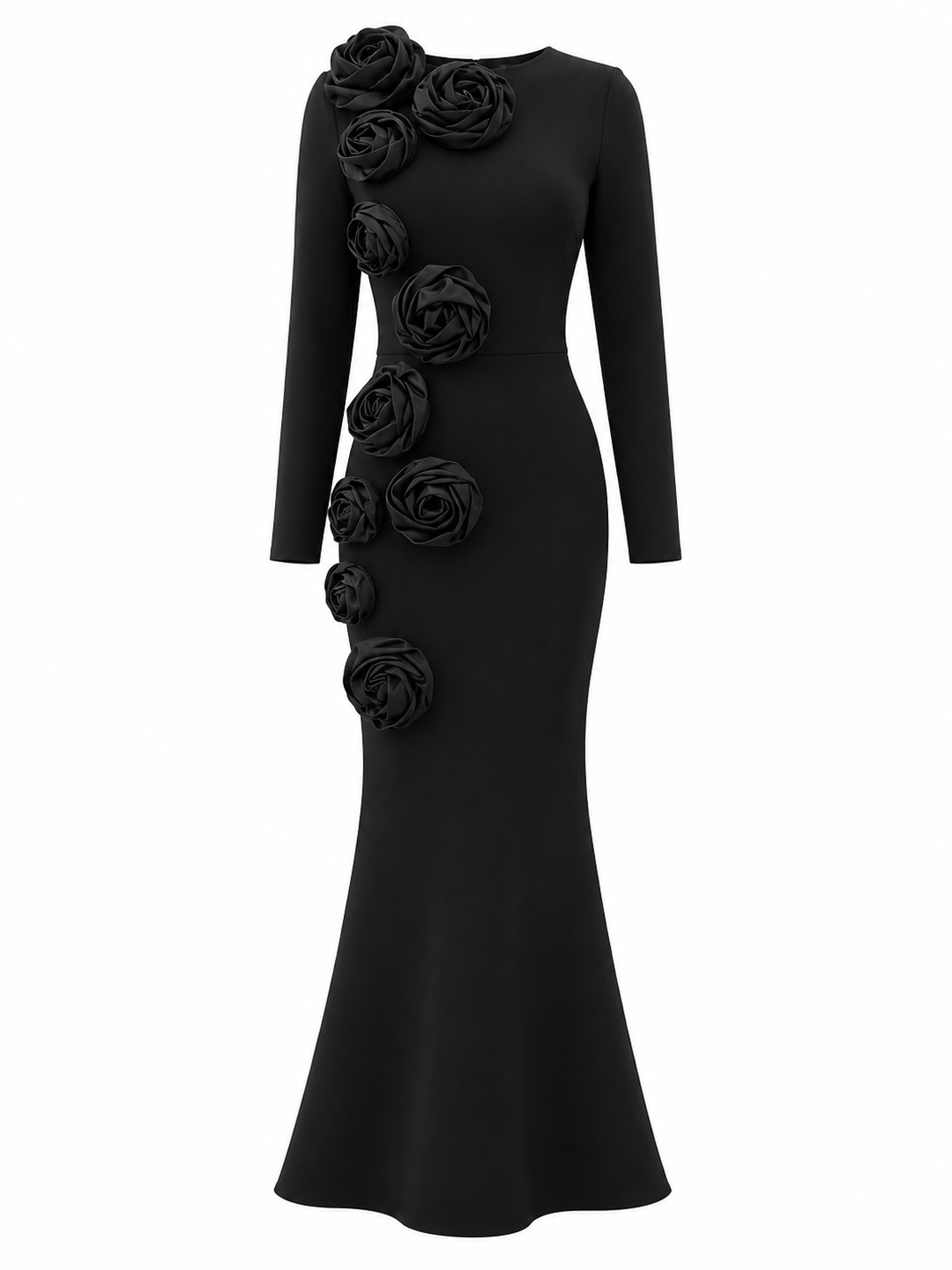 Floral Appliqué Mermaid Maxi Dress - Blossom