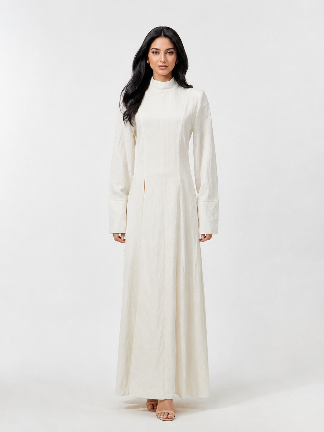 High Neck Maxi Dress - Ivory