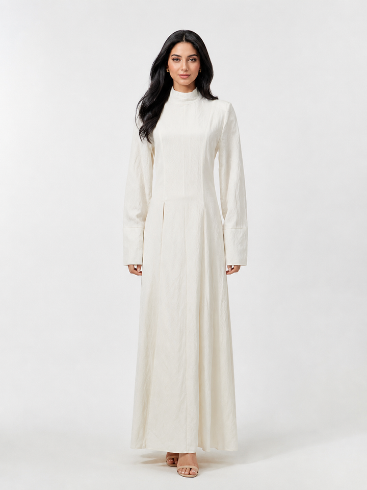 High Neck Maxi Dress - Ivory