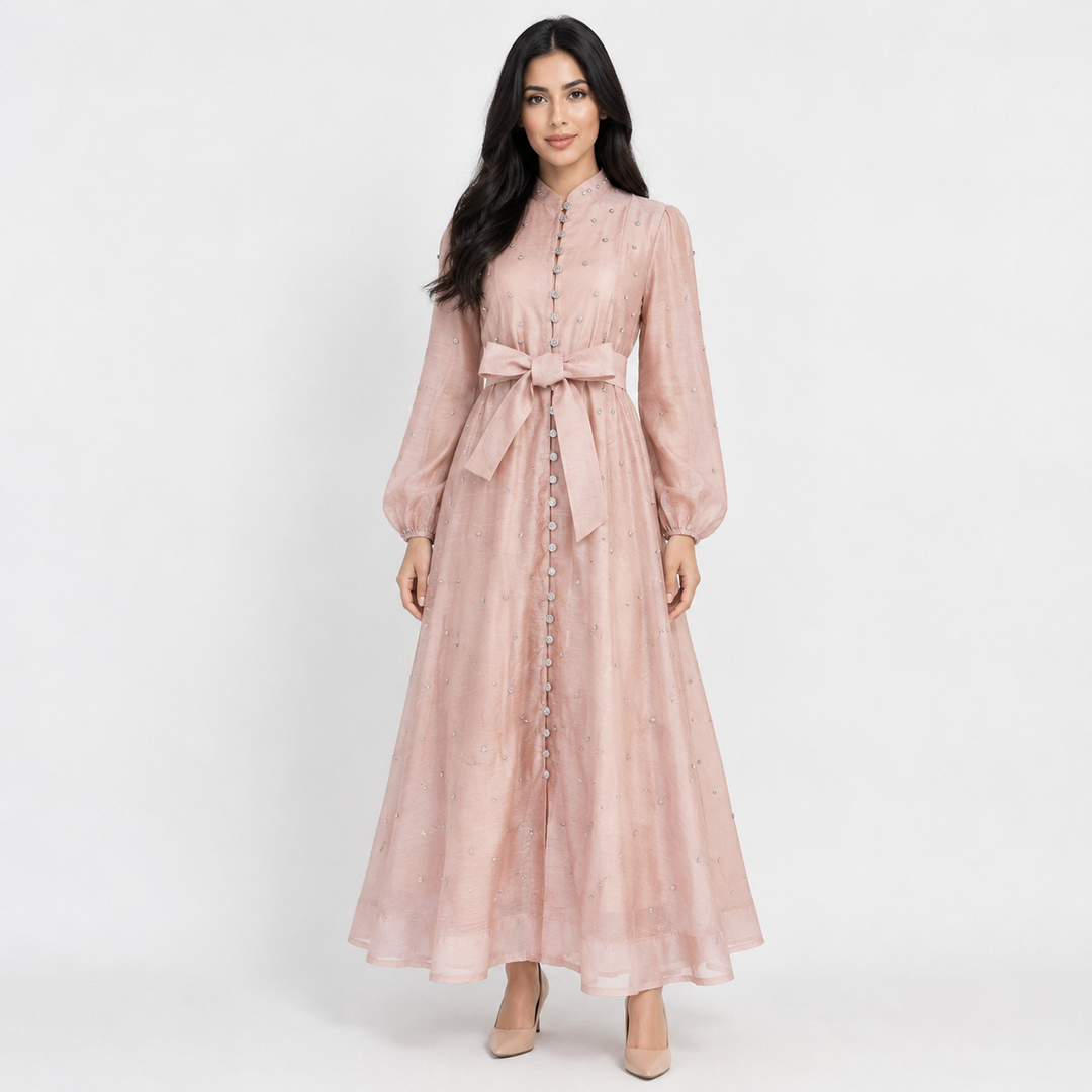 Pearl Embellished Maxi Dress - Midnight