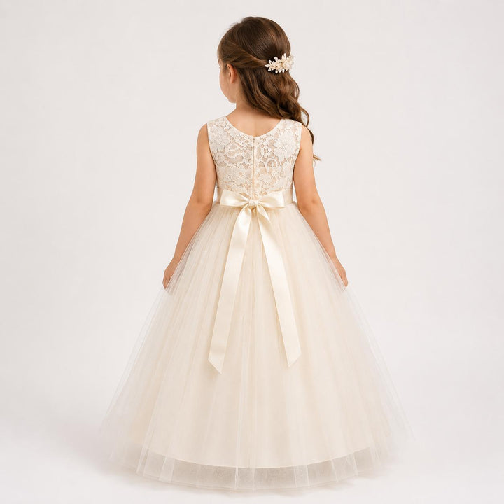 Elegant Lace Princess Dress - Girls