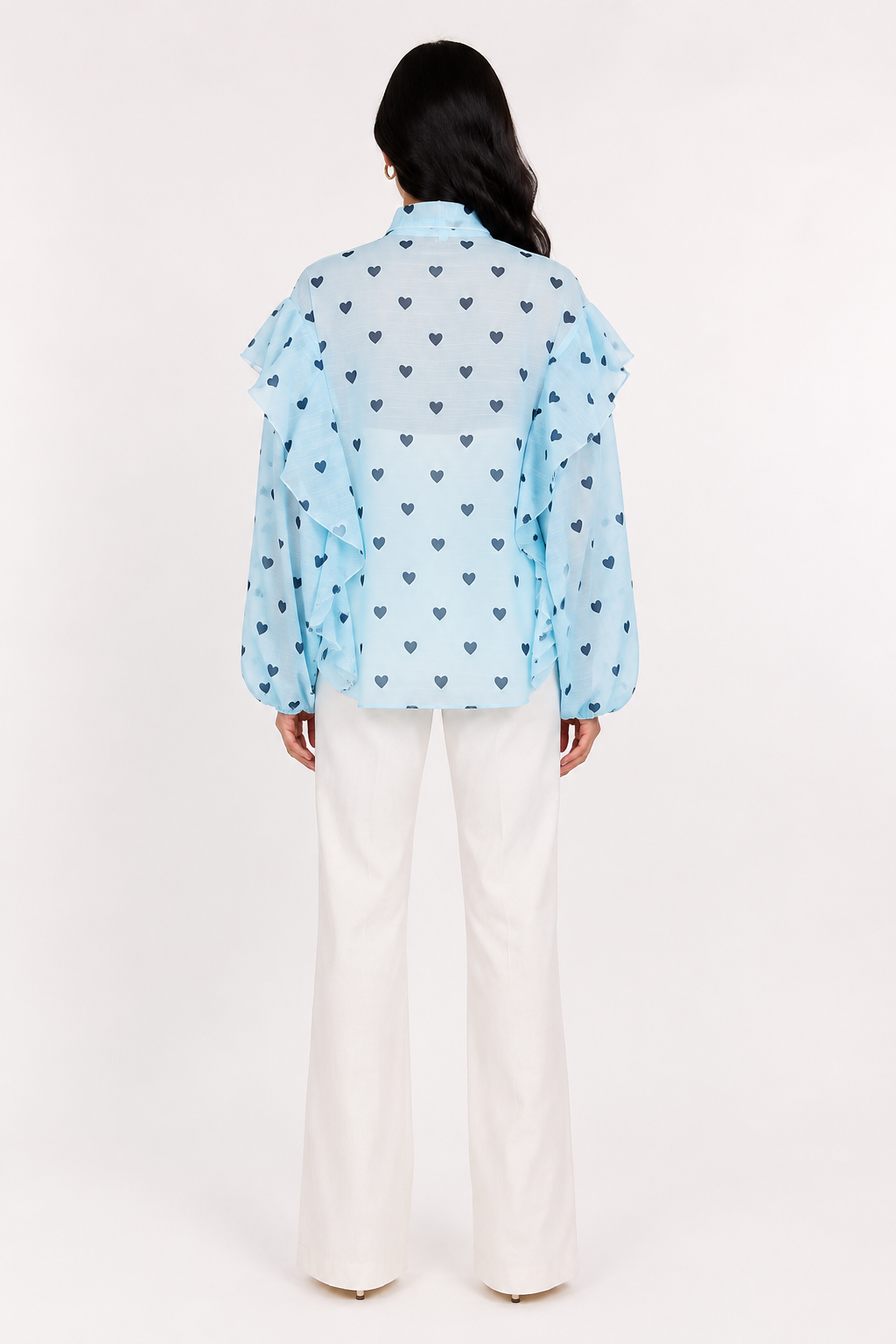 Sky Heart Ruffle Blouse - Charm