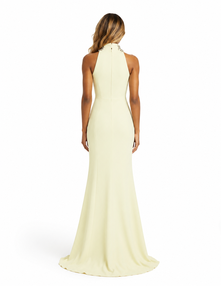 Embellished Halter-Neck Gown - Celeste