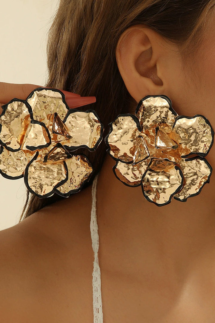 Metal Flower Shape Earrings