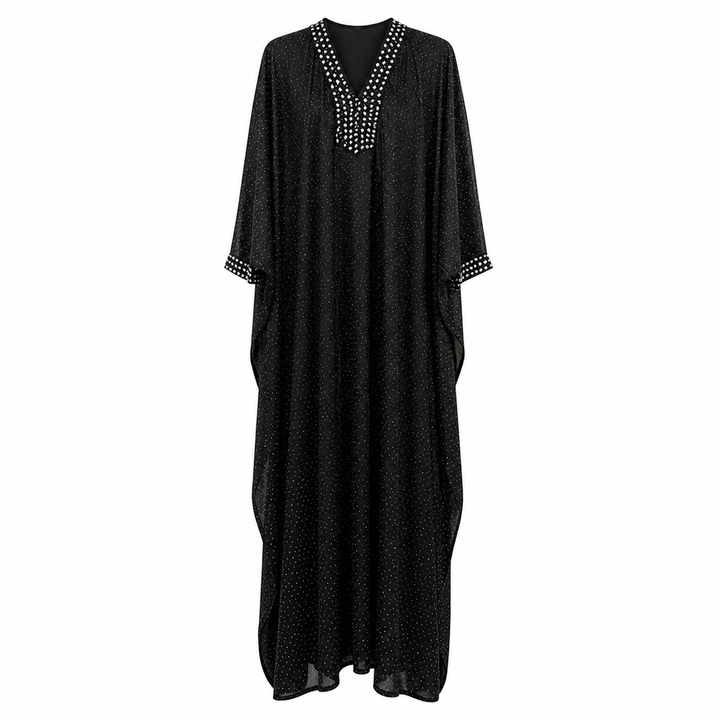 Black Embellished Kaftan Maxi Dress – NOURÉA