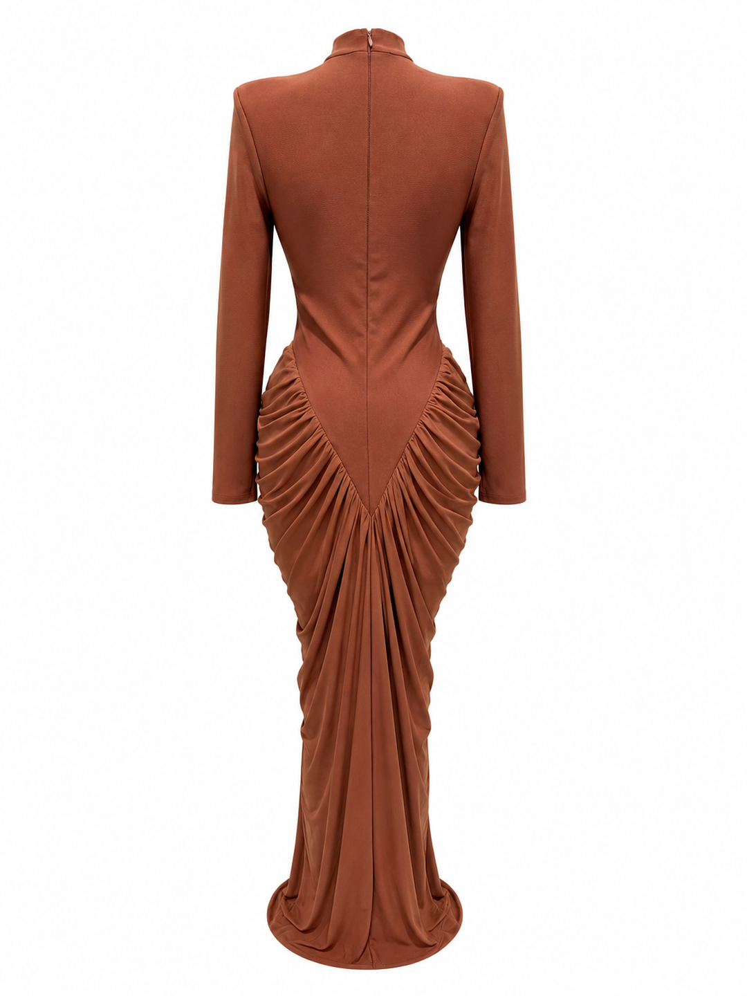 Ruched Mermaid Evening Gown - Scarlet