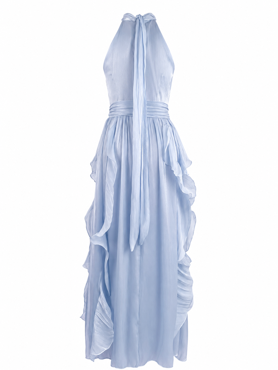 Ruffle Halter Maxi Dress - Skynr