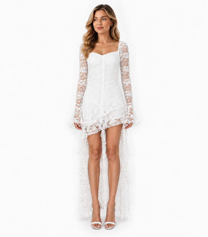 Midnight Lace High-Low Dress — Eclipse