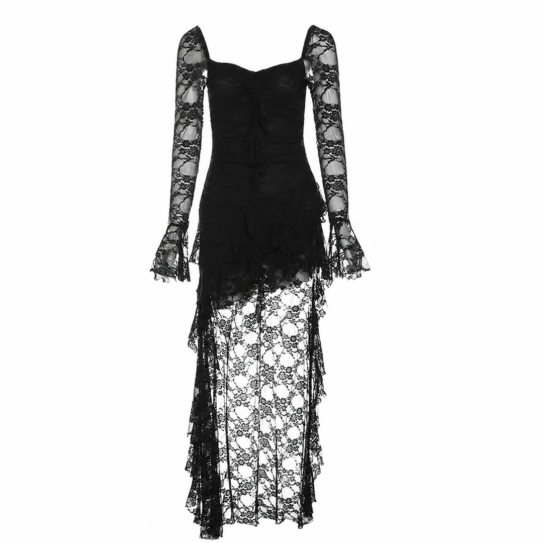 Midnight Lace High-Low Dress — Eclipse