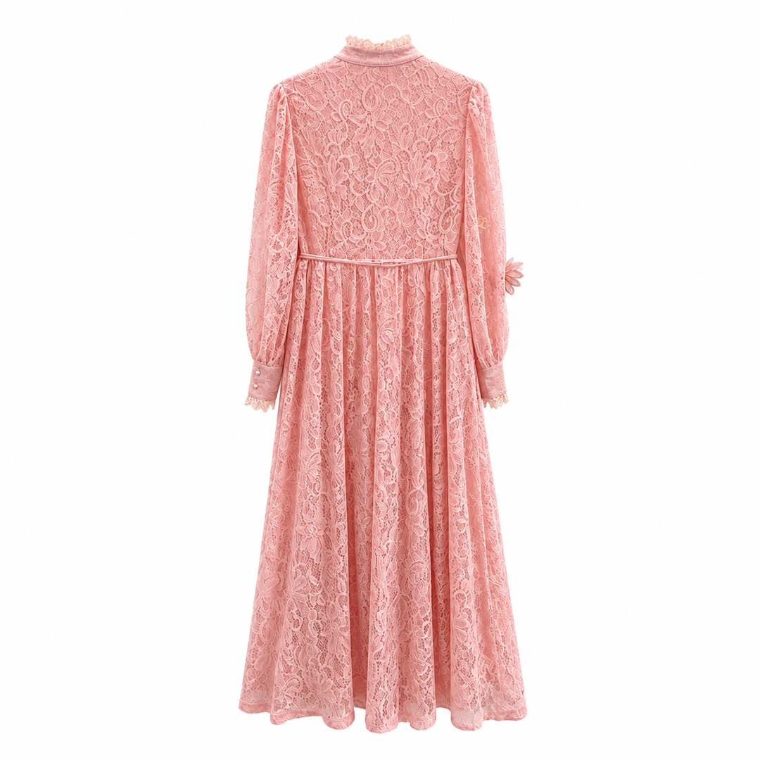 Ivory Floral Lace Maxi Dress - Romance
