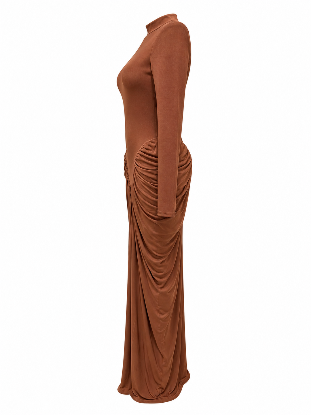Ruched Mermaid Evening Gown - Scarlet