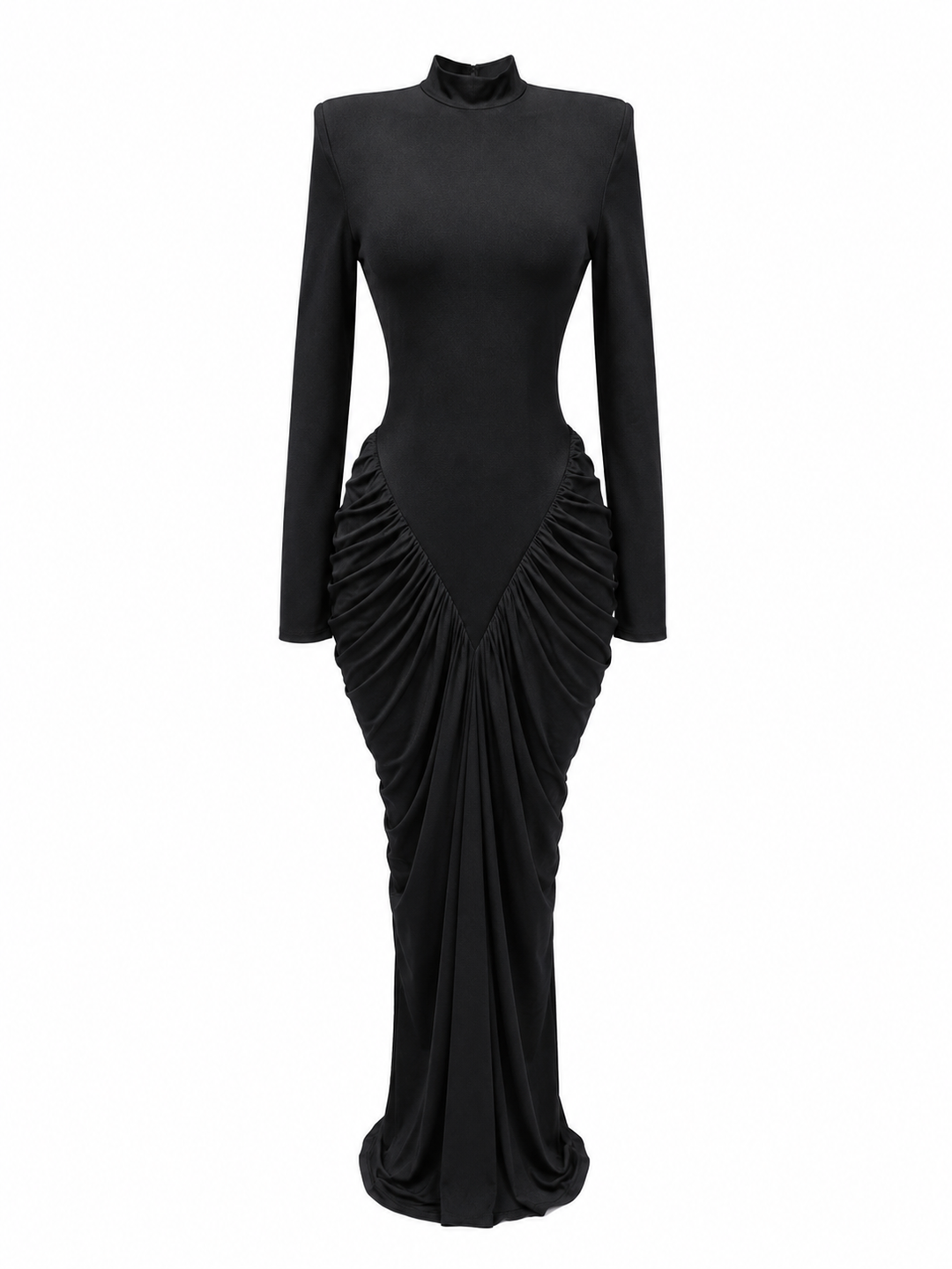 Ruched Mermaid Evening Gown - Scarlet