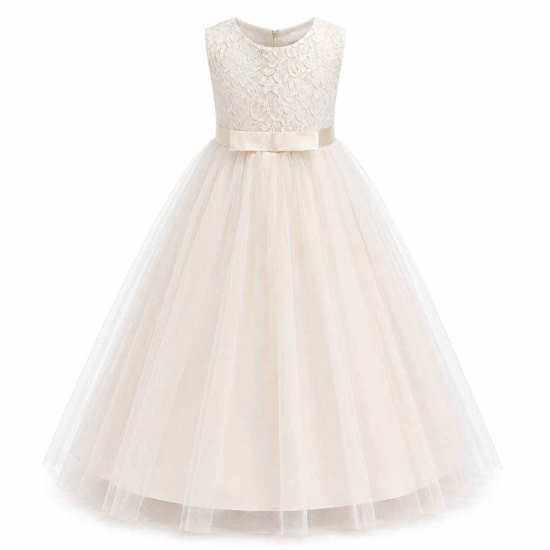 Elegant Lace Princess Dress - Girls