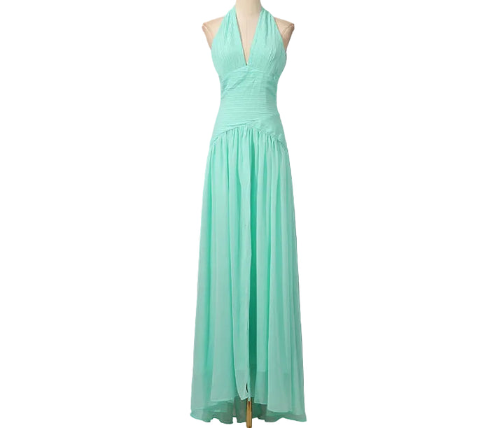 Mint Halter Chiffon Gown - Serenity