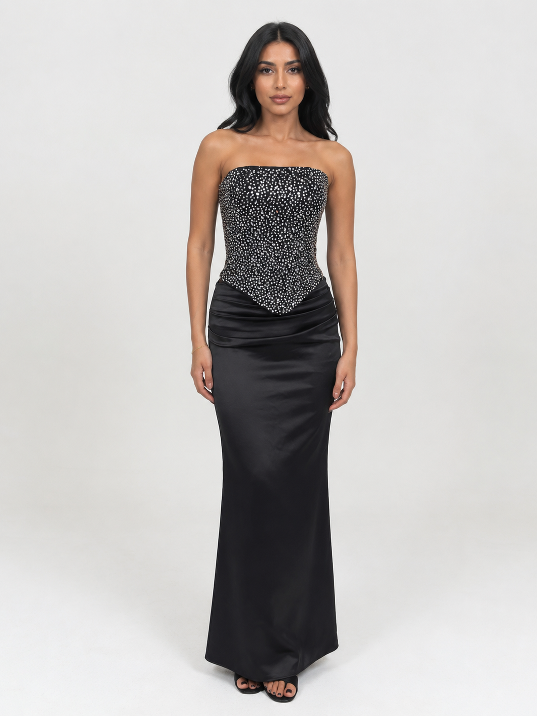Midnight Crystal Corset Gown - Glamour