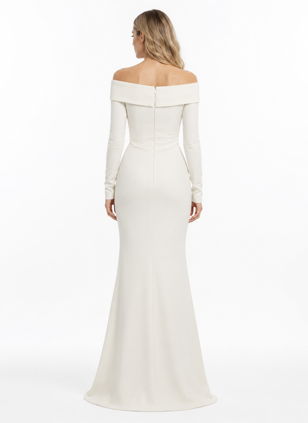 Ivory Off-Shoulder Ruched Mermaid Gown – Verona