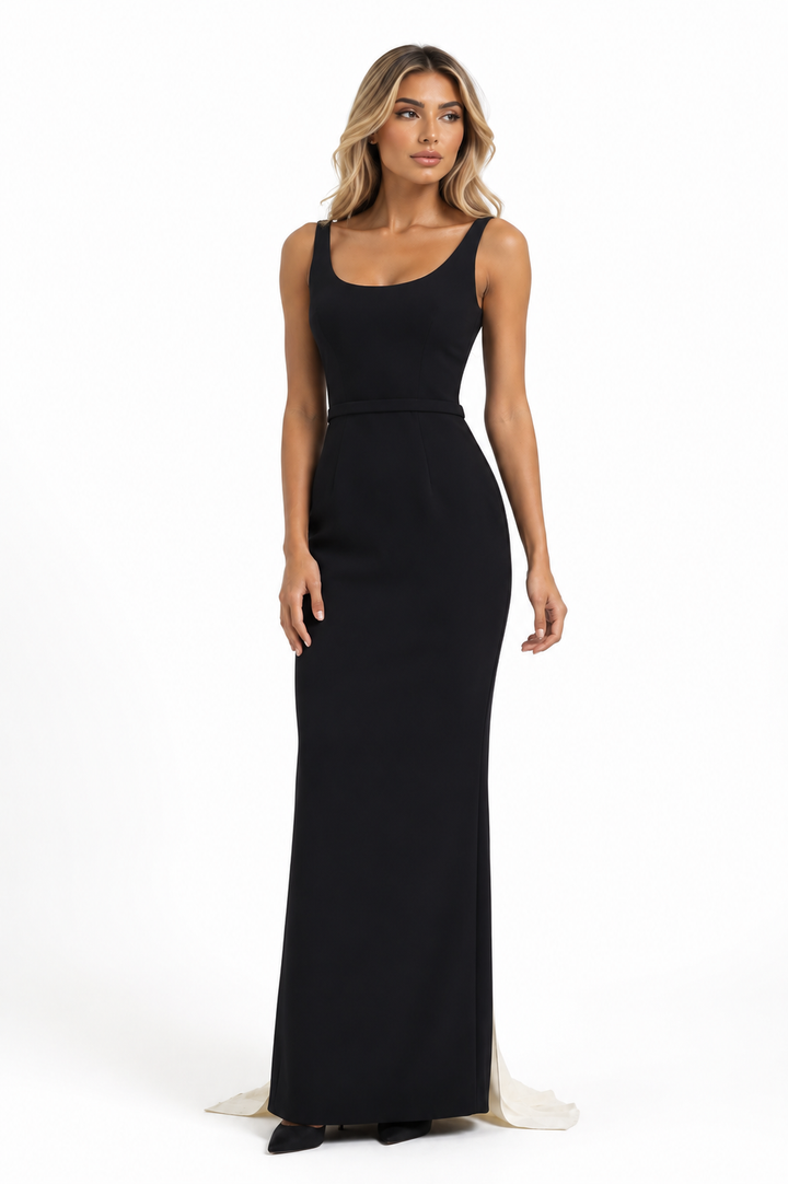 Sleeveless Column Gown - Noir