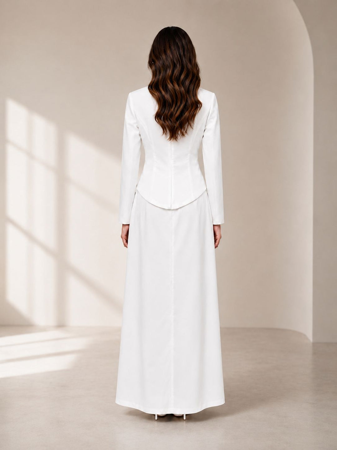 Elegant High-Neck Maxi Dress - Cocoa