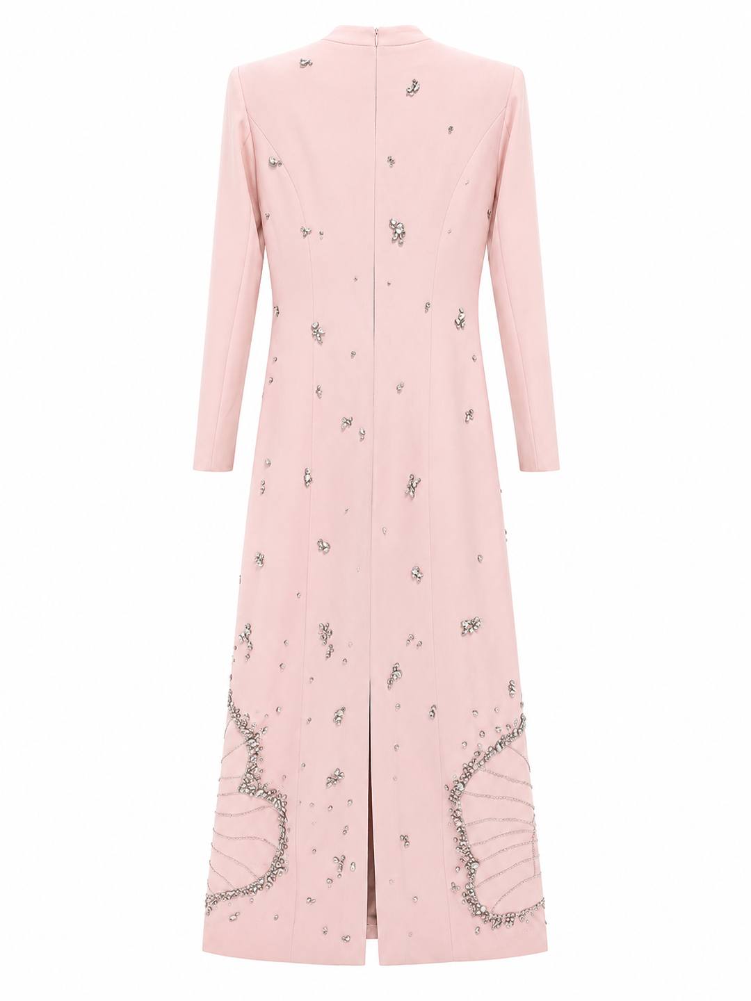 Crystal Embellished Maxi Dress - Blush