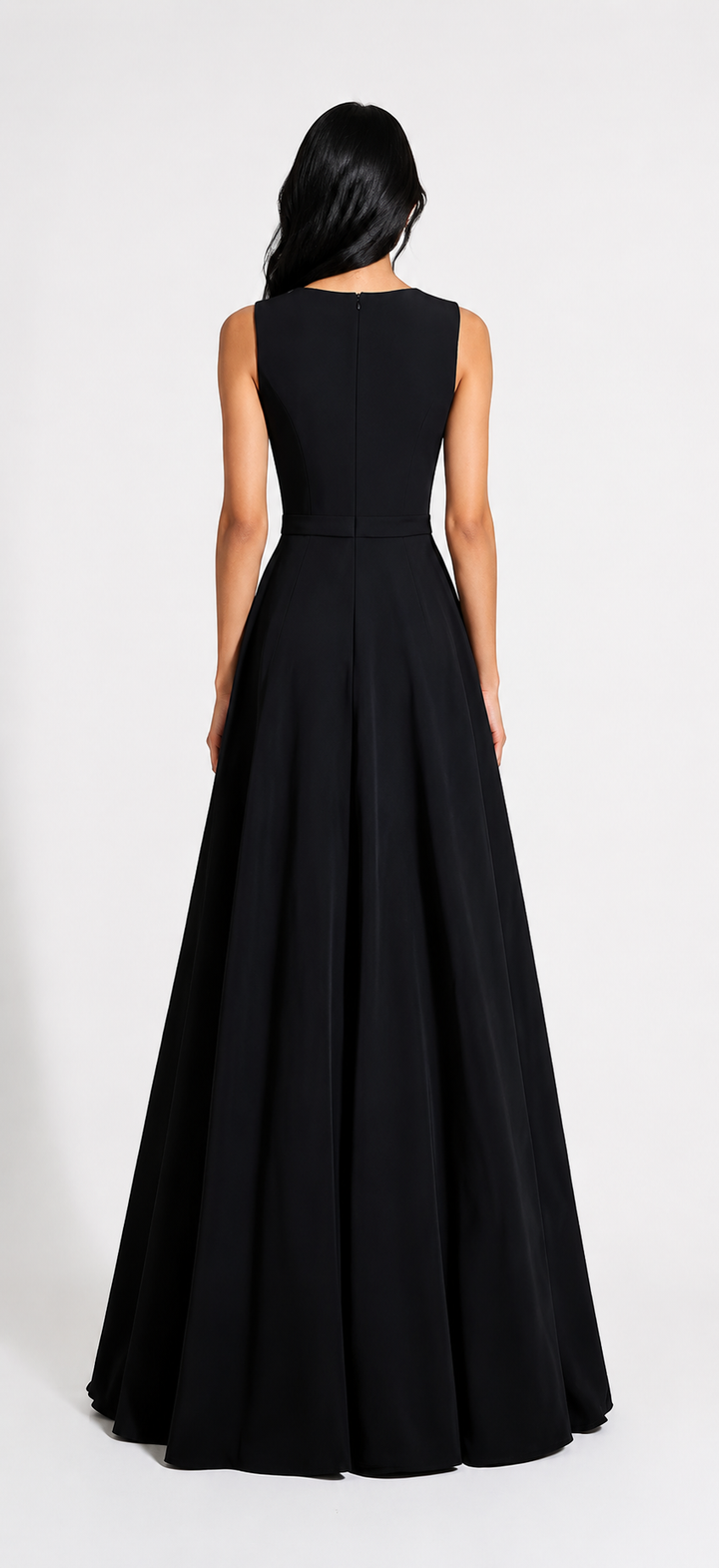 Midnight Elegance Crystal Neckline Gown - Grace
