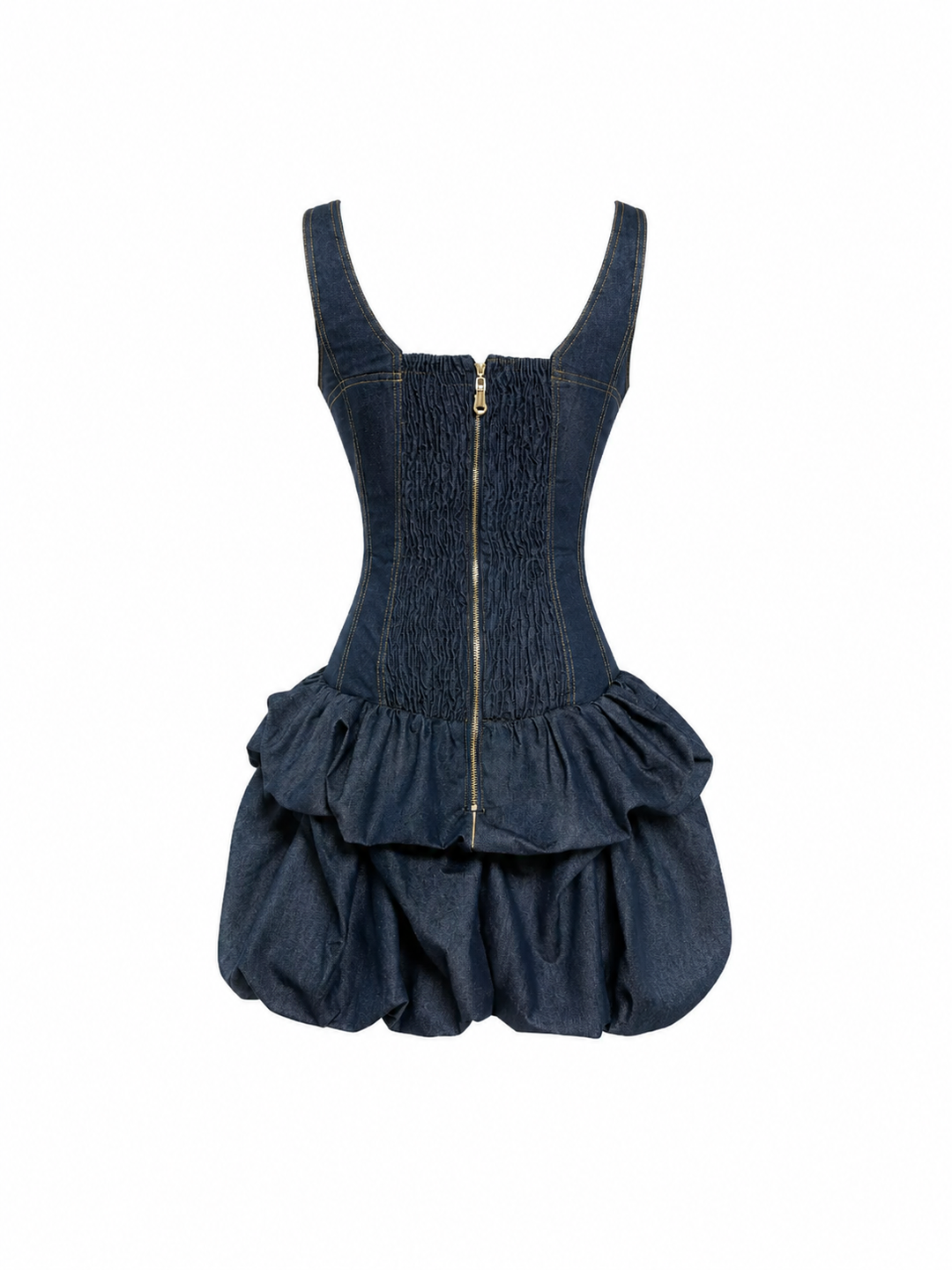 Denim Bubble Mini Dress - Noval
