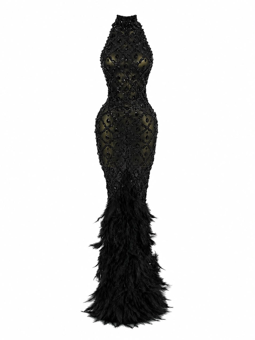 Golden Feather Evening Gown - Majesty