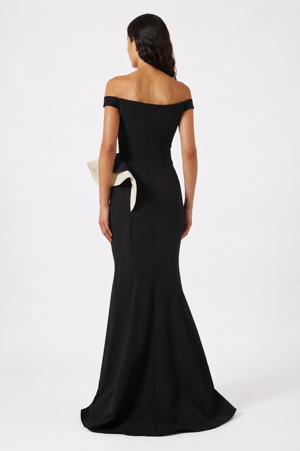 Off-Shoulder Contrast Evening Gown - MONTÉVA