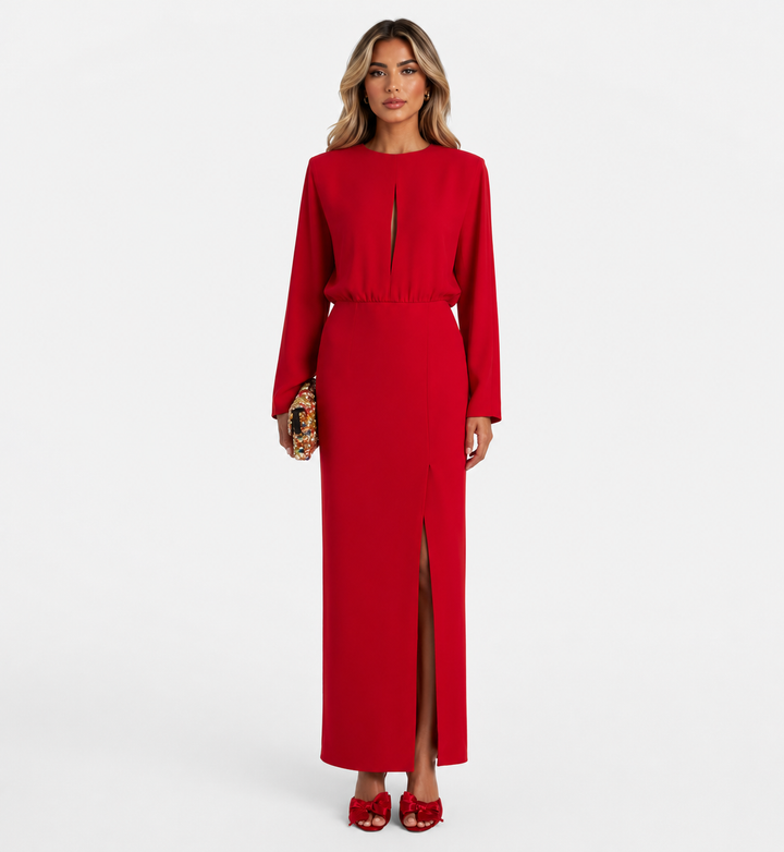 Scarlet Long Sleeve Evening Gown - Valencia