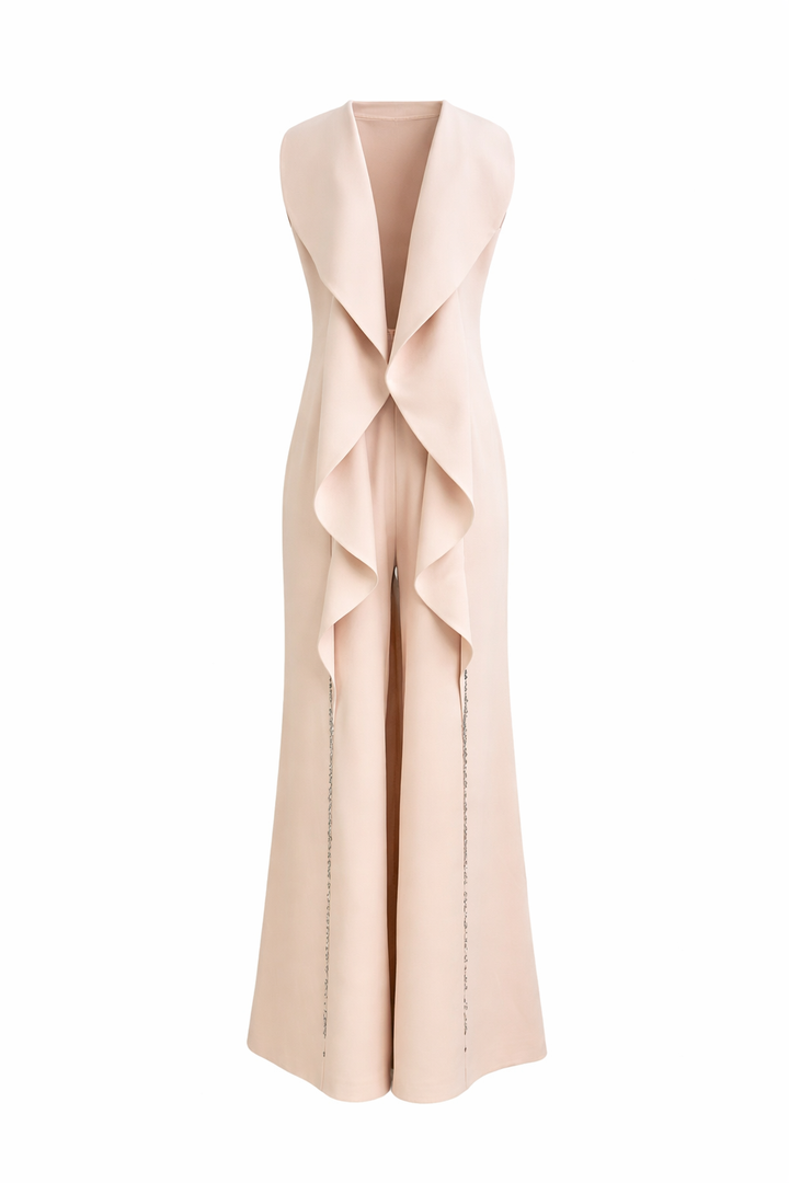 sleeveless column maxi dress with clean neckline – SERENE