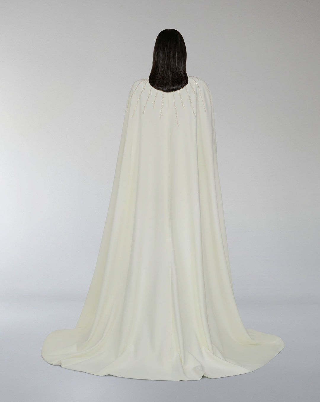 Sequined dress with halter neckline and maxi cape - ZIENA