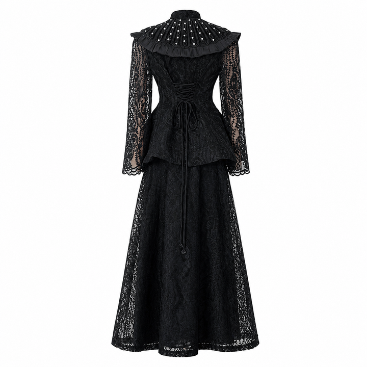 Black Lace Victorian Two-Piece Set – NOIRÉVA