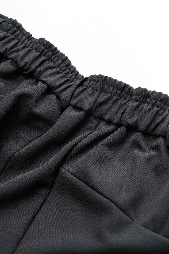 Button Pleat Wide Leg Trousers