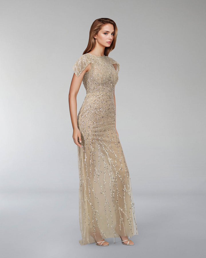 Fully sequined column dress - BIANCA