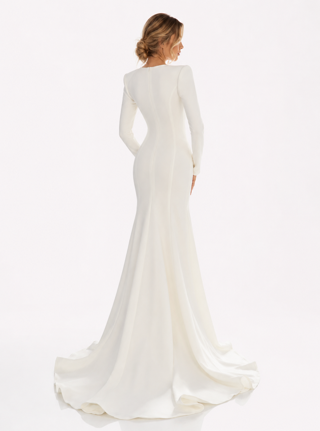 Ivory Crystal Plunge Mermaid Gown – Celestia