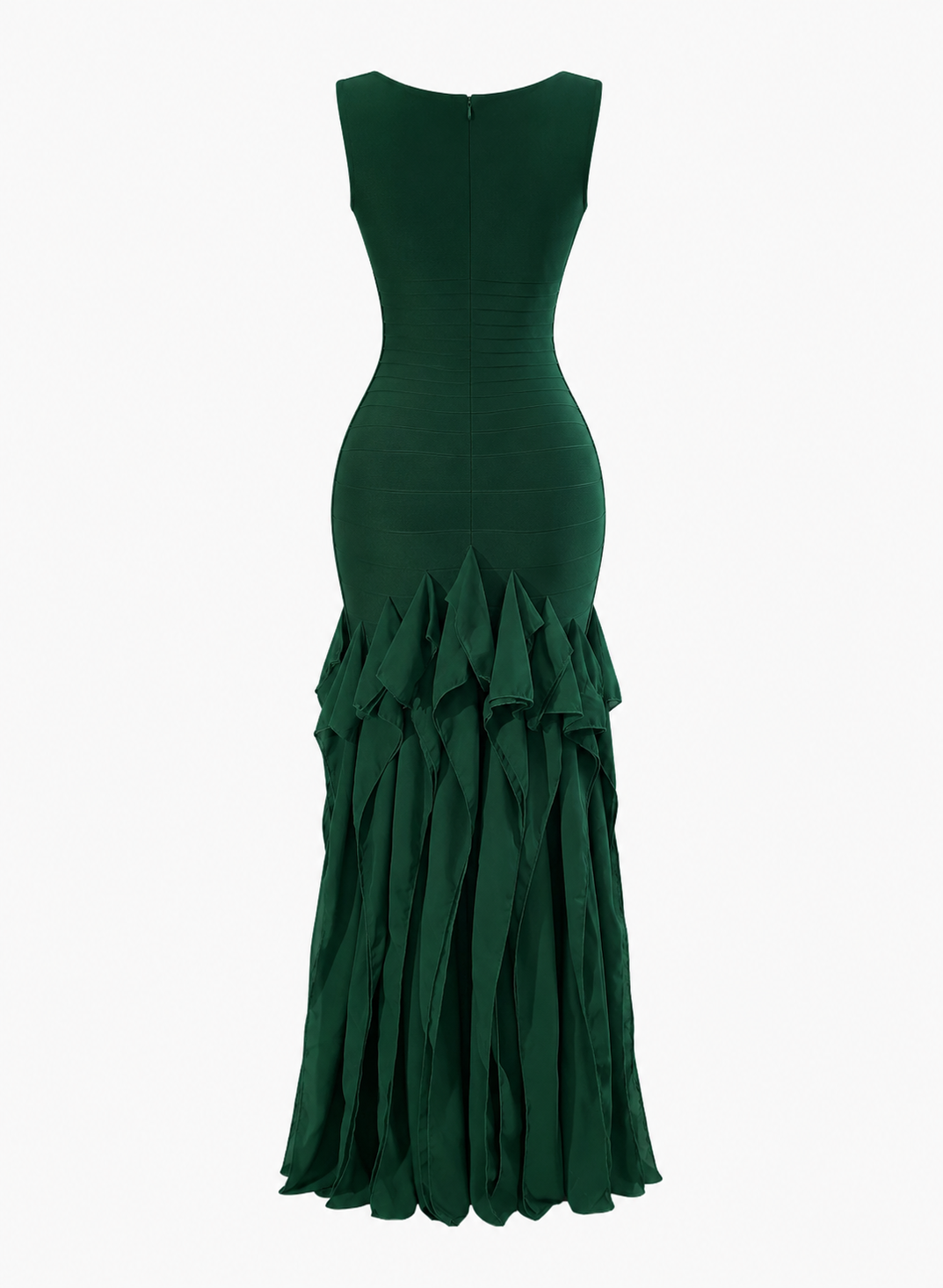 Emerald Ruffle Hem Midi Dress - Grace