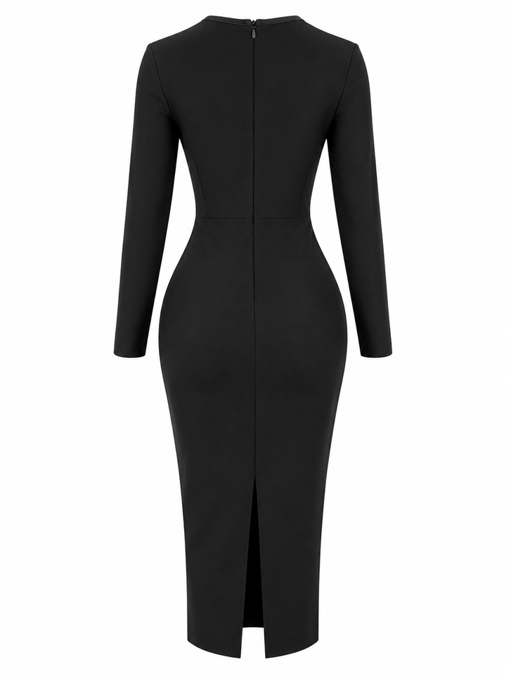 Crystal Corset Ruched Midi Dress - Desire