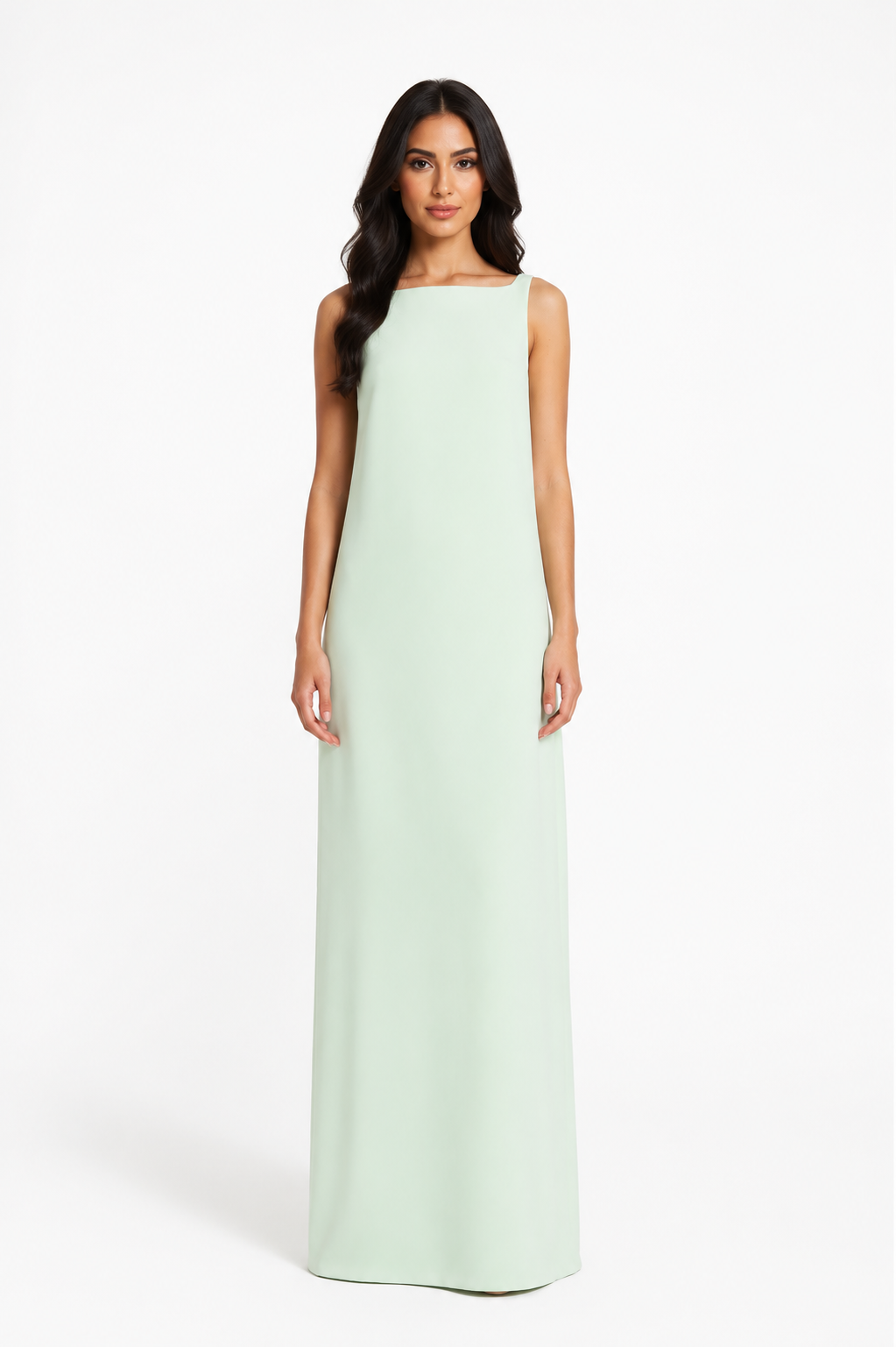 Minimalist Mint Sleeveless Maxi Dress - Elara