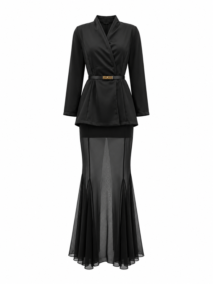 Elegant Black Two-Piece Set - Prestige