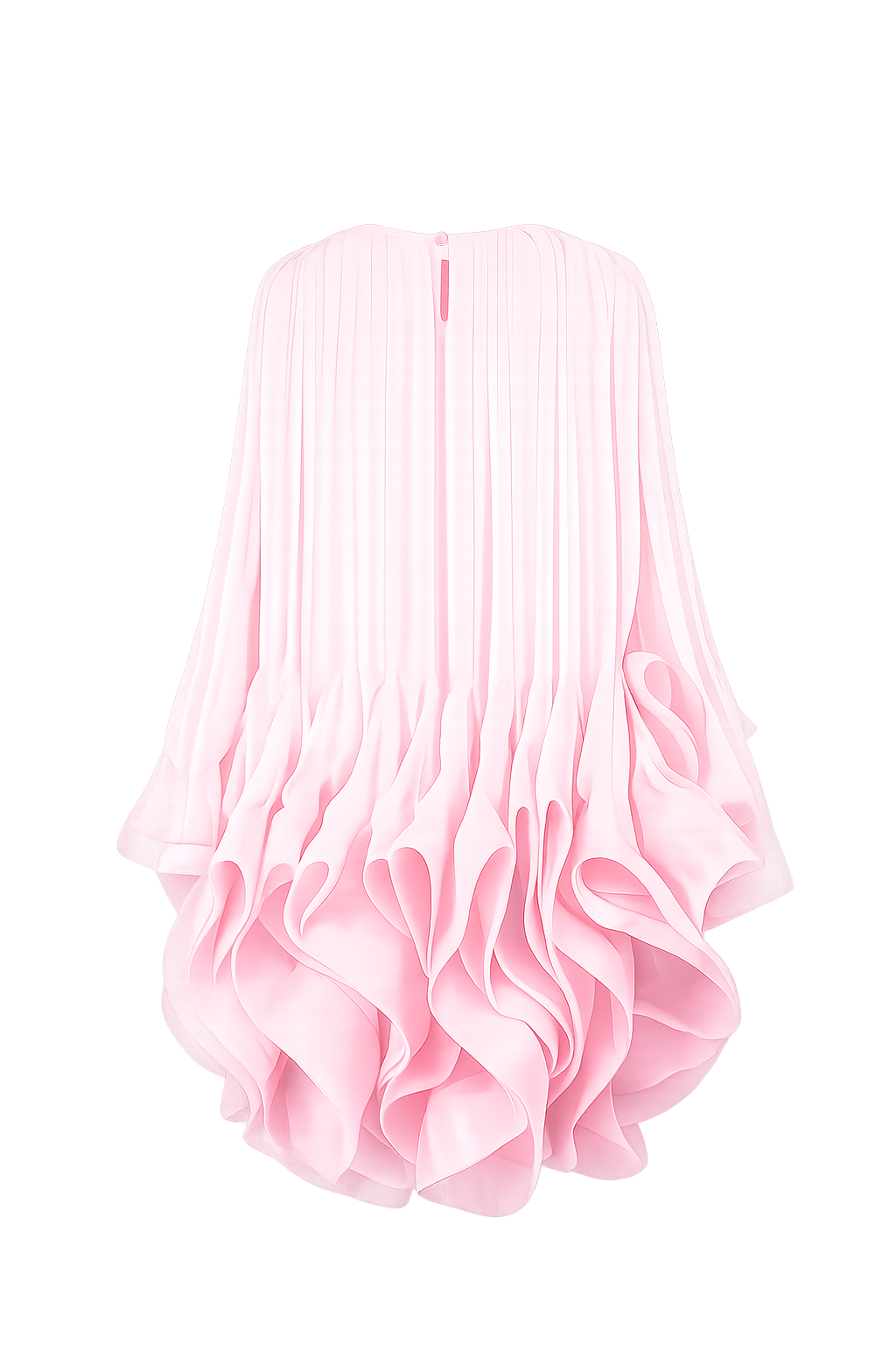 Oversized Ruffle Chiffon Mini Dress - Blossom