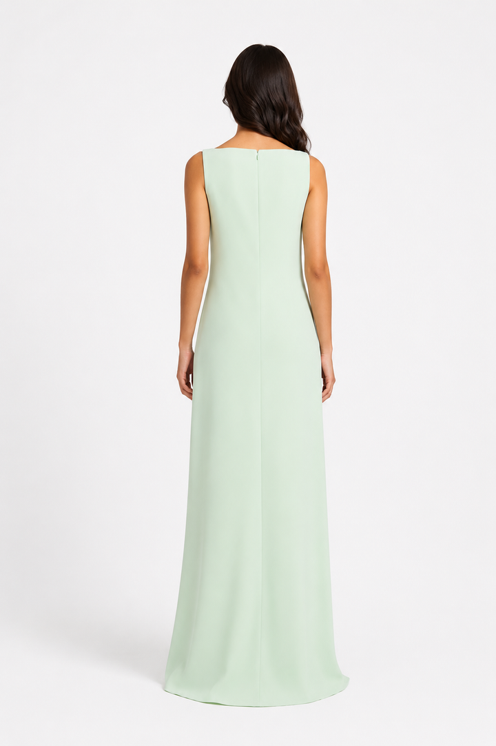 Minimalist Mint Sleeveless Maxi Dress - Elara